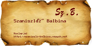 Szaniszló Balbina névjegykártya
